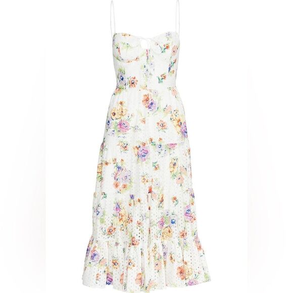 Wayf Timber Tiered Buster Midi Dress - Picture 1 of 8